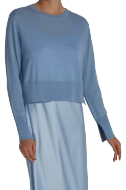 Saint Art Elodie Layered Crewneck Knit in Baby Blue