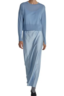 Saint Art Elodie Layered Crewneck Knit in Baby Blue