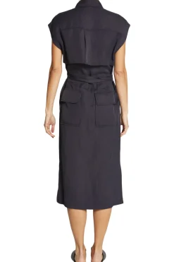 Saint Art Fran Short Sleeve Cargo Dress in Black