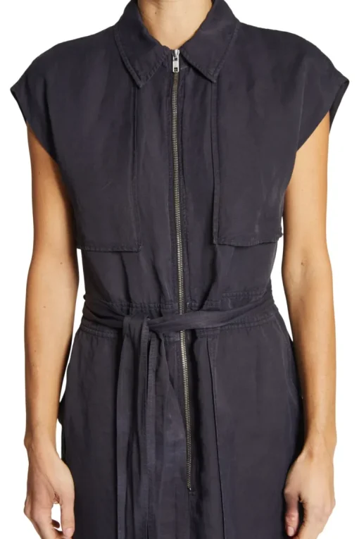 Saint Art Fran Short Sleeve Cargo Dress in Black