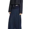Saint Art Lakelyn Pleated Midi Skirt in Navy