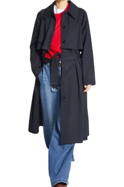 Saint Art London Convertible Trench Coat in Navy