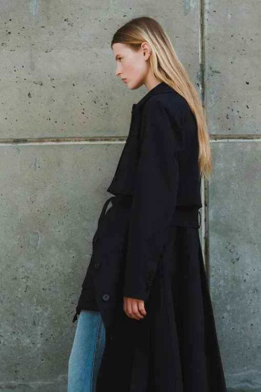 Saint Art London Convertible Trench Coat in Navy