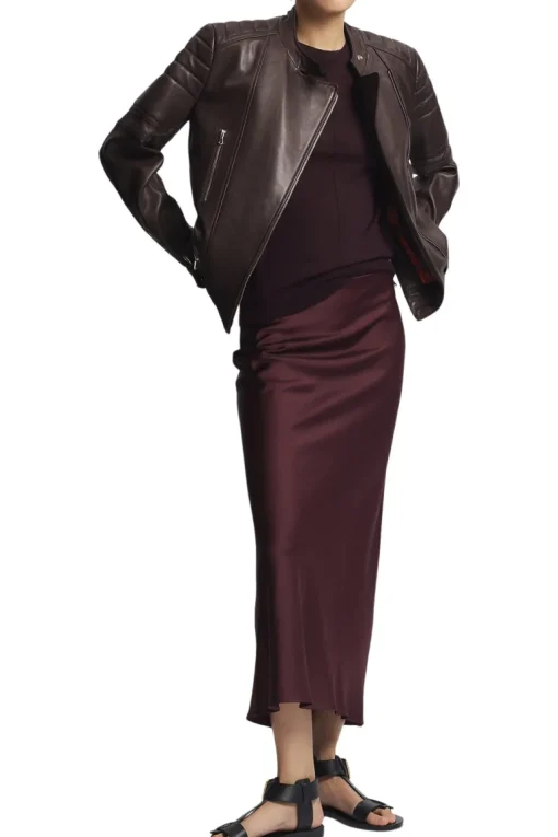 Saint Art Talia Charmeuse Skirt in Grape