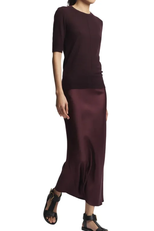Saint Art Talia Charmeuse Skirt in Grape