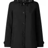Save The Duck April Hooded Raincoat in Black