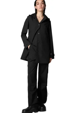 Save The Duck April Hooded Raincoat in Black