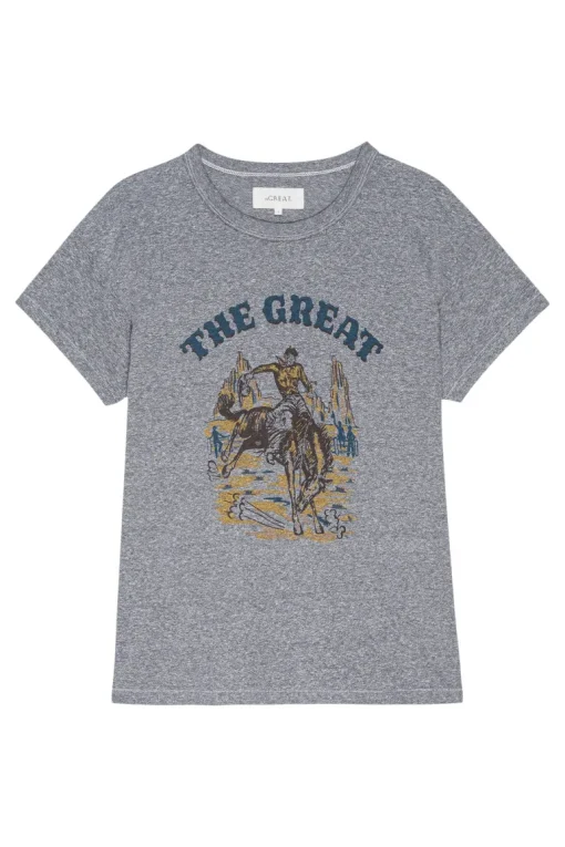 The Great Boxy Crew with Rodeo Graphic in Heather Grey