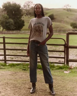 The Great Boxy Crew with Rodeo Graphic in Heather Grey