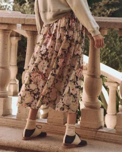 The Great Canary Skirt in Vintage Rose Print