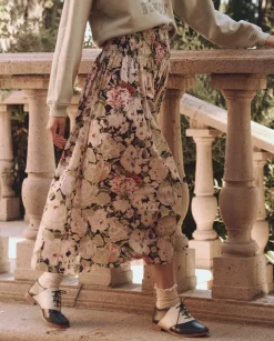 The Great Canary Skirt in Vintage Rose Print