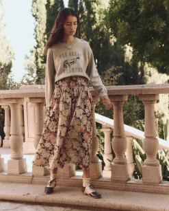 The Great Canary Skirt in Vintage Rose Print