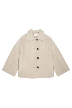The Great Cropped Plush Car Coat in Malt