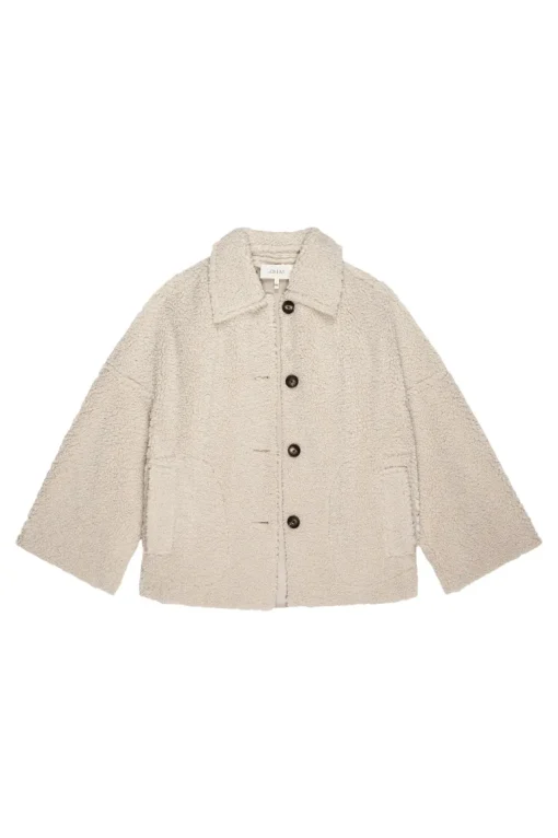 The Great Cropped Plush Car Coat in Malt