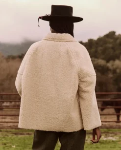 The Great Cropped Plush Car Coat in Malt