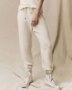 The Great Fleece Stadium Sweatpants in Washed White