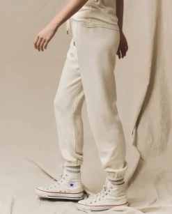 The Great Fleece Stadium Sweatpants in Washed White