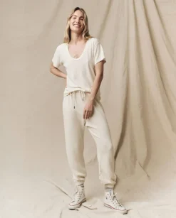 The Great Fleece Stadium Sweatpants in Washed White