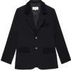 The Great Velvet Trimmed Smoking Jacket in Black
