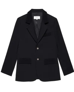 The Great Velvet Trimmed Smoking Jacket in Black