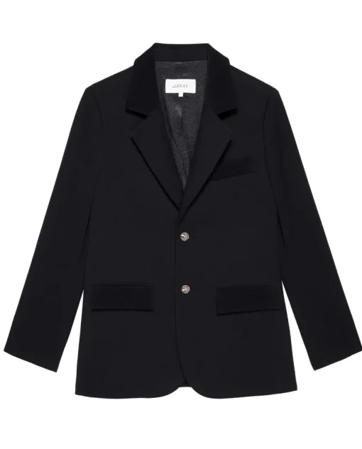 The Great Velvet Trimmed Smoking Jacket in Black