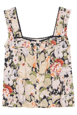 The Great Victorian Pleat Tank in Vintage Rose Print