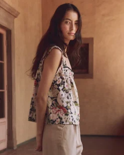 The Great Victorian Pleat Tank in Vintage Rose Print