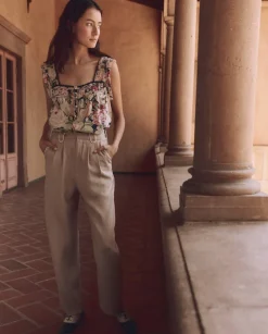 The Great Victorian Pleat Tank in Vintage Rose Print