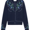 The Great Western Beaded Cardigan in Navy