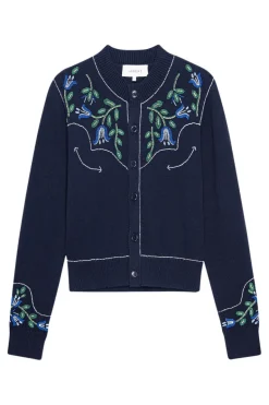 The Great Western Beaded Cardigan in Navy