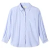 Trovata Birds of Paradis Blake Oversized Shirt in Cornflower Stripe