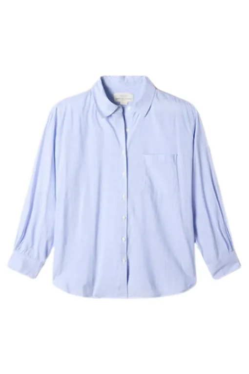 Trovata Birds of Paradis Blake Oversized Shirt in Cornflower Stripe
