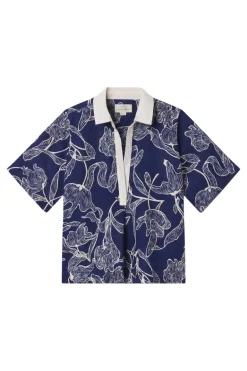 Trovata Birds of Paradis Cora Shirt in High Tide