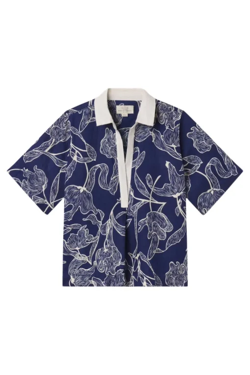 Trovata Birds of Paradis Cora Shirt in High Tide