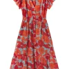 Trovata Birds of Paradis Kristine Dress in Shoreline Poppy