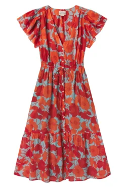 Trovata Birds of Paradis Kristine Dress in Shoreline Poppy