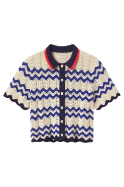 Trovata Birds of Paradis Paloma Cardigan in Blue Stripe