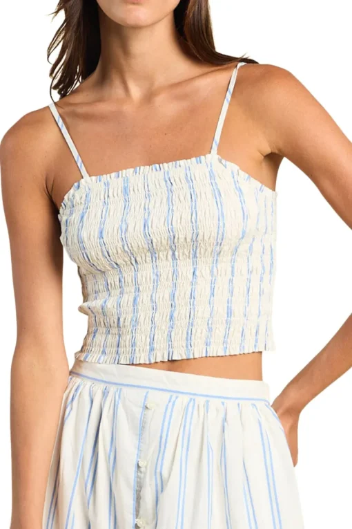 Trovata Birds of Paradis Summer Top in Cerulean Stripe