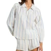 Trovata Birds of Paradis Marisol Blouse in Cerulean Stripe