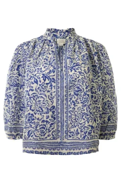 Trovata Birds of Paradis Orly Blouse in Hydra Border