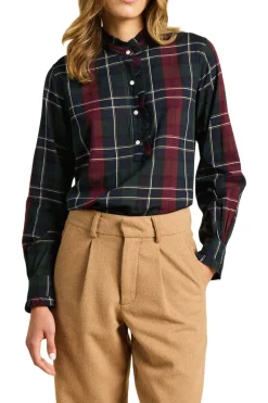 Trovata Birds of Paradis Breezy Blouse in Chalet Plaid