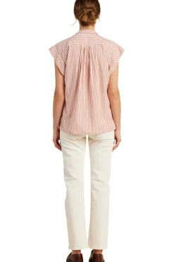 Trovata Birds of Paradis Della Shirt in Brandy Stripe