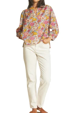 Trovata Birds of Paradis Bailey Blouse in Dawn Fleurettes
