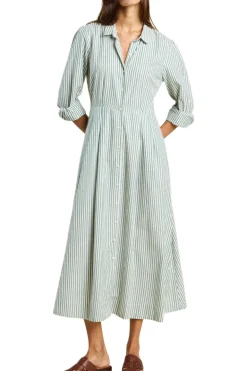 Trovata Birds of Paradis Emmelie Dress in Green Stripe