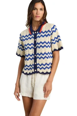 Trovata Birds of Paradis Paloma Cardigan in Blue Stripe