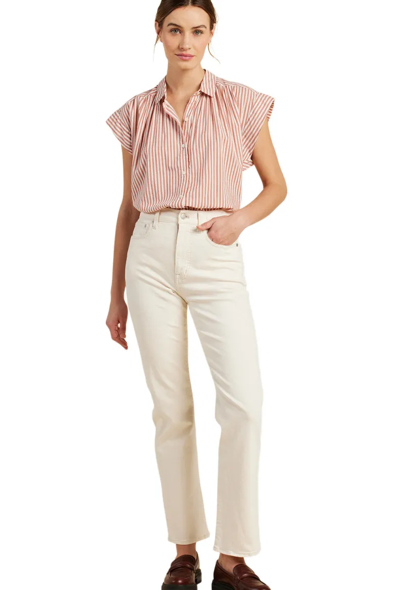 Trovata Birds of Paradis Della Shirt in Brandy Stripe