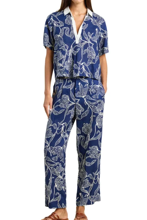 Trovata Birds of Paradis Cora Shirt in High Tide