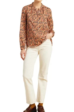 Trovata Birds of Paradis Aubree Blouse in Cranberry Ditsy