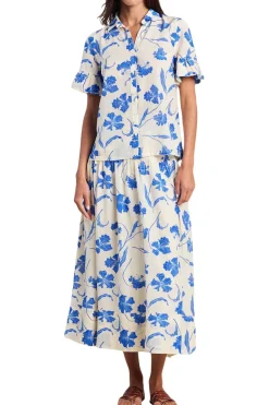 Trovata Birds of Paradis Lydia Skirt in Blue Iris