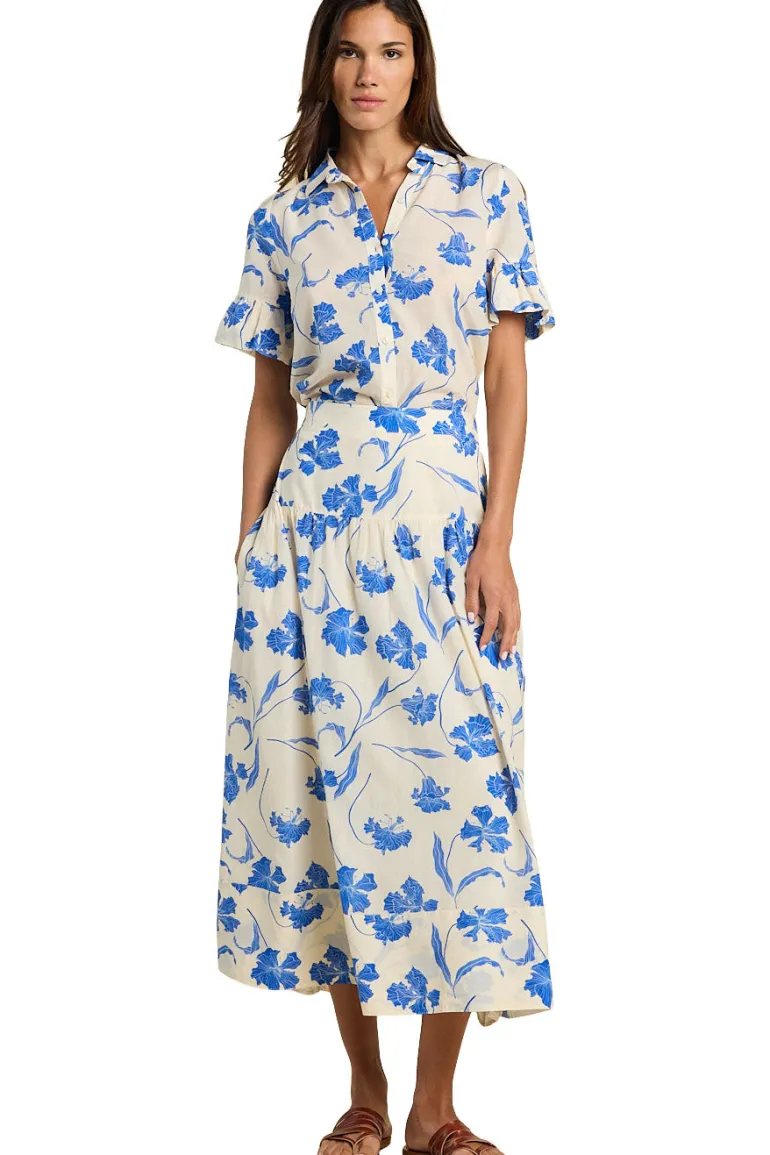 Trovata Birds of Paradis Lena Blouse in Blue Iris